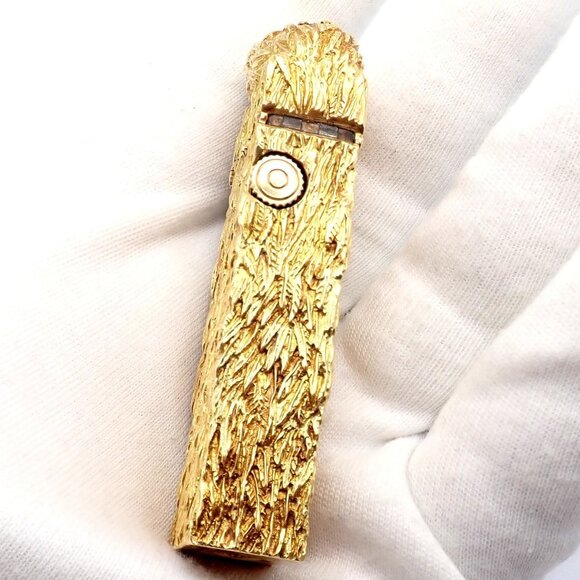 Vintage Dunhill 18k Yellow Gold Ruby Emerald Eagle Rollagas Lighter 1950's - Picture 8 of 14